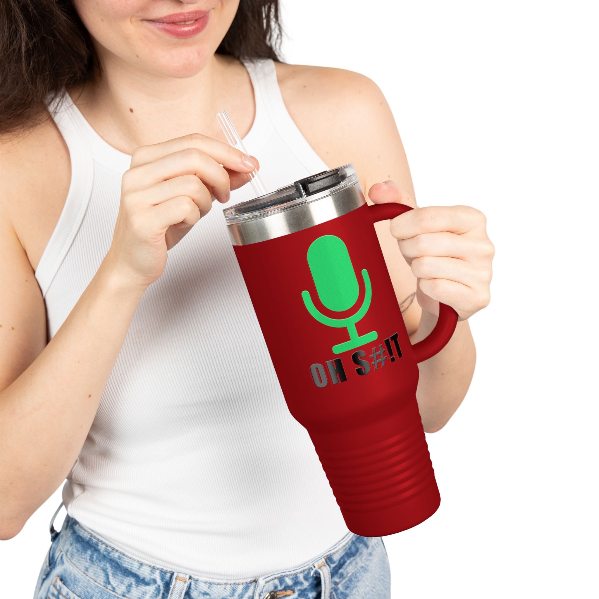 OH S#!T Travel Mug – Hot Mic Zoom Meeting Horror Tumbler