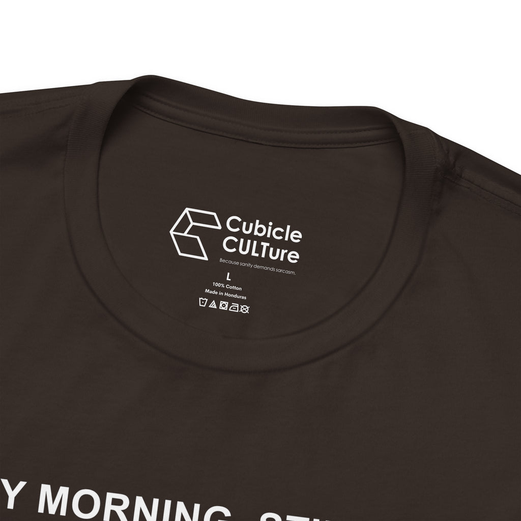 Every Morning — Clocking into Hell T-Shirt – Cliffverse Office Humor Graphic Tee for Corporate Survivors