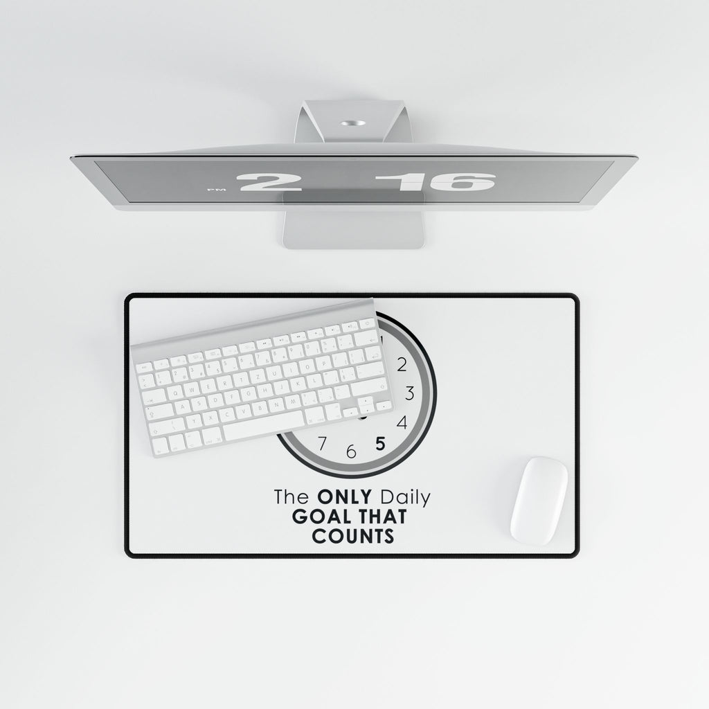 5 O’Clock Daily Goal Desk Mat – Dark Humor Office Survival Desk Pad