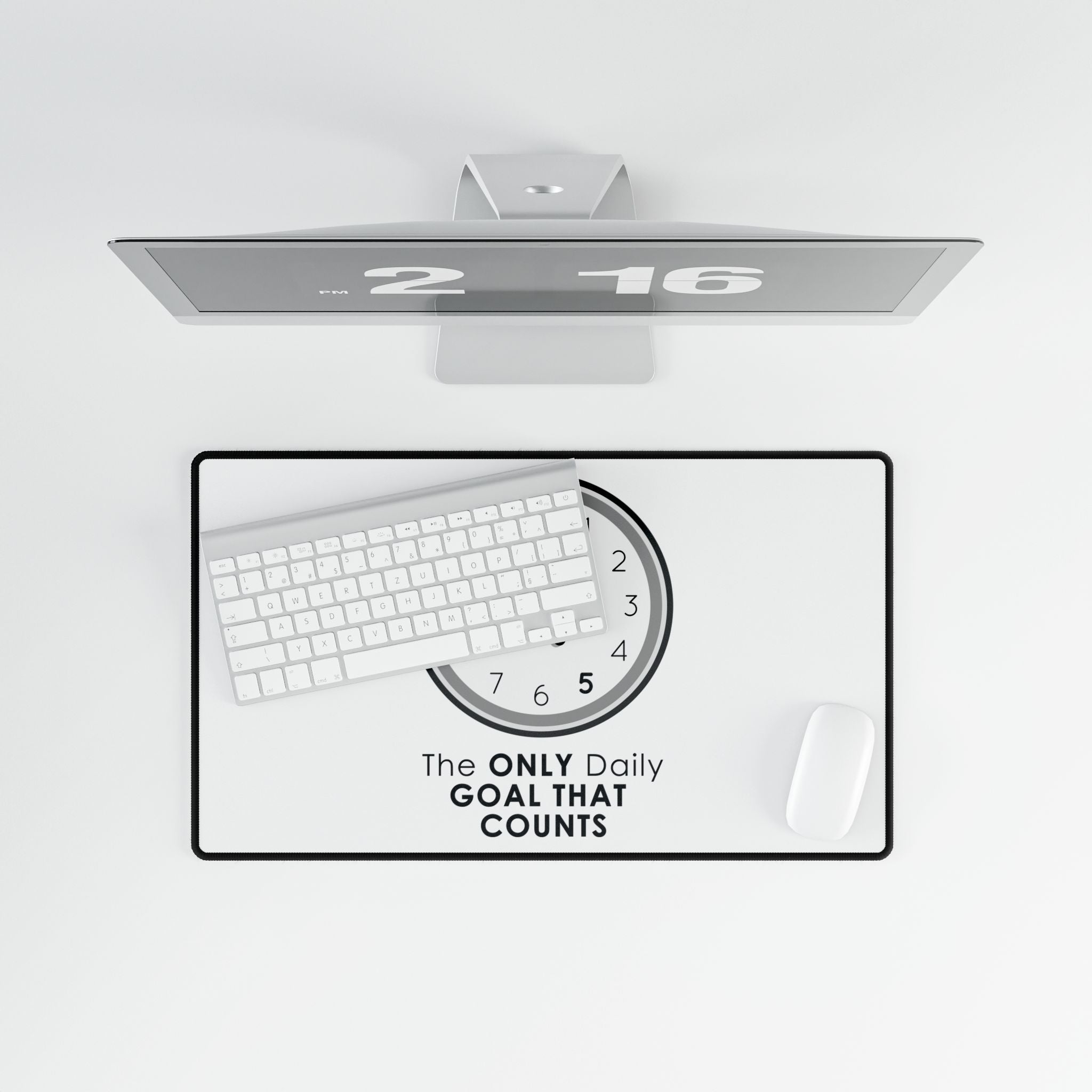 5 O’Clock Daily Goal Desk Mat – Dark Humor Office Survival Desk Pad