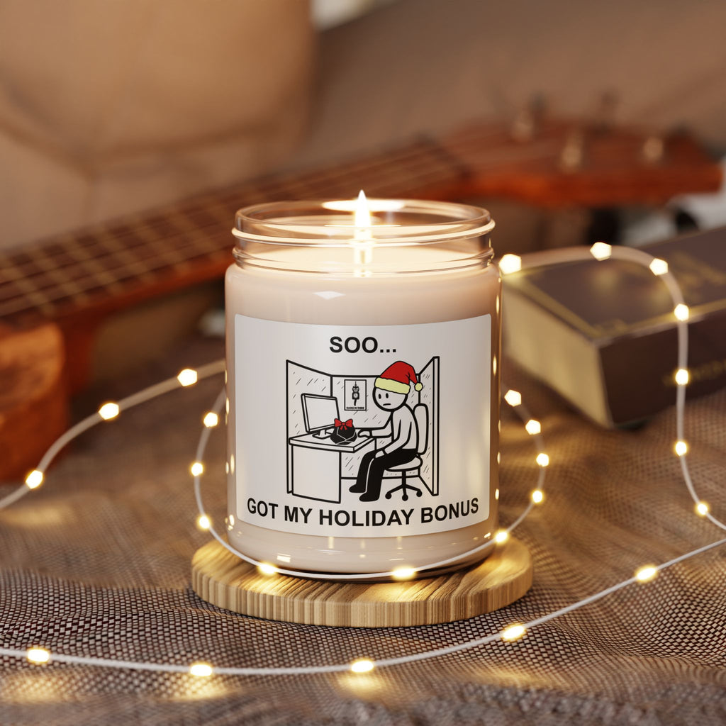 Holiday Bonus Burnout Scented Candle – Dark Humor Corporate Office Aromatherapy