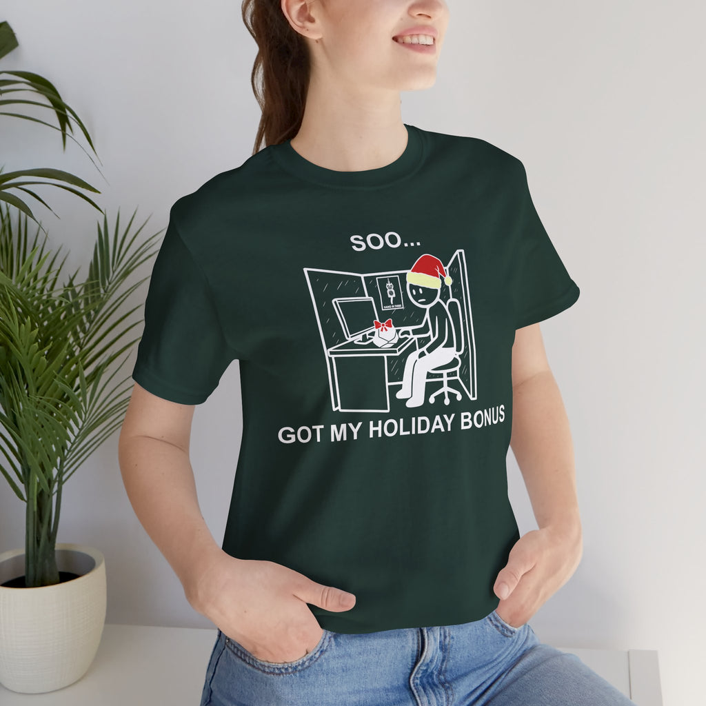 Holiday Bonus Comic T-Shirt – Cliffverse Dark Corporate Humor Christmas Graphic Tee