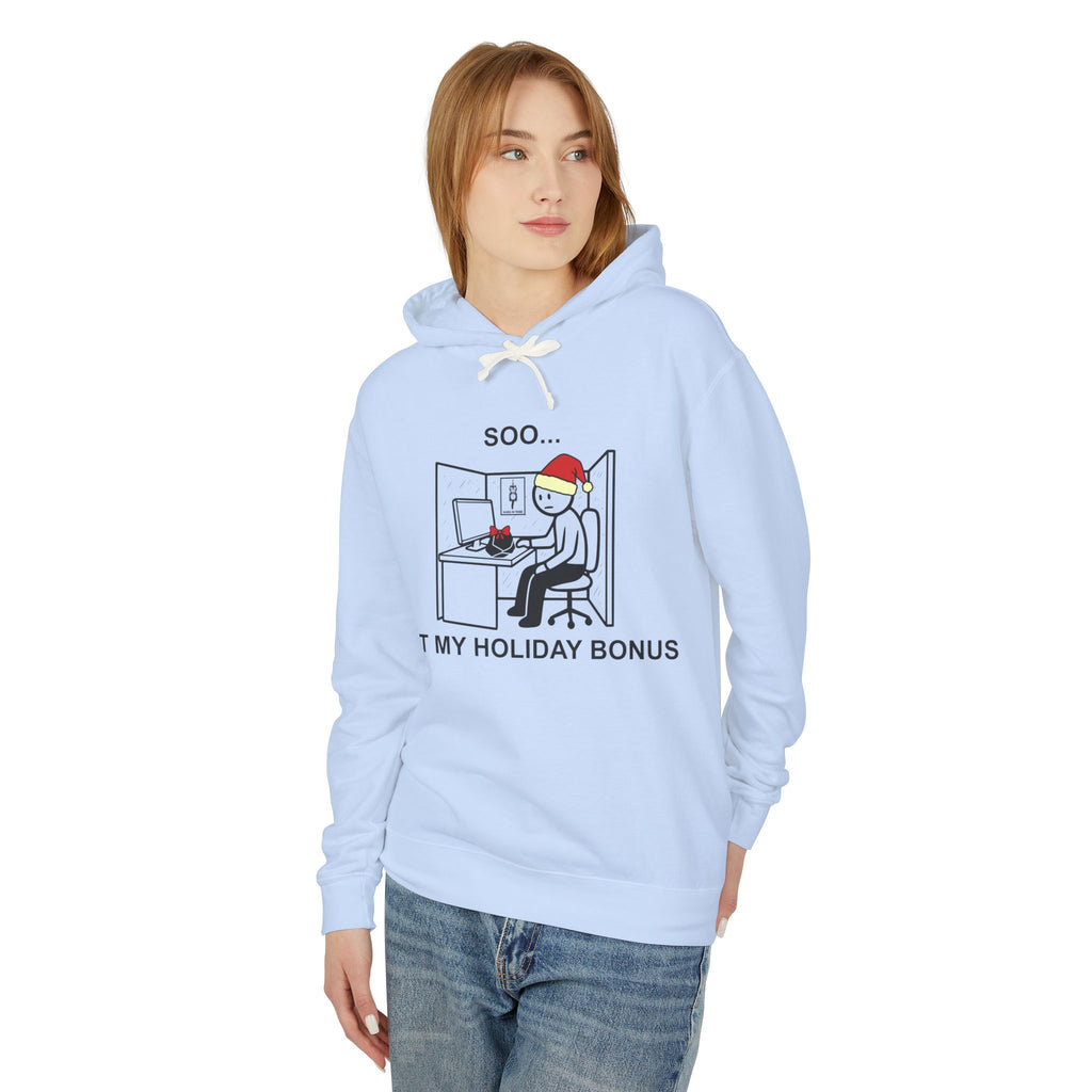 Holiday Bonus Comic Hoodie – Dark Humor Corporate Christmas Office Sweatshirt