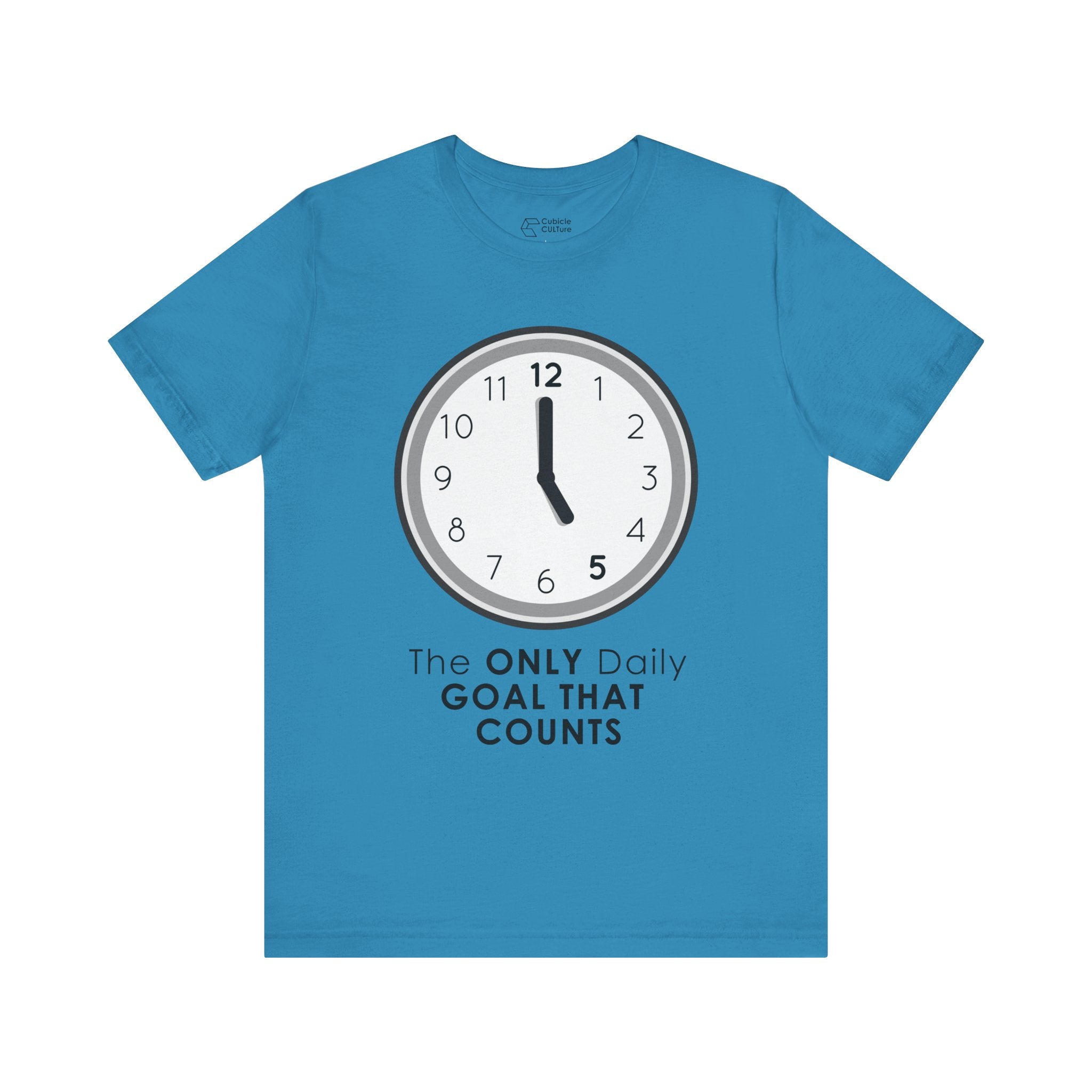 5 O’Clock Daily Goal T-Shirt – Dark Humor Office Survival Graphic Tee