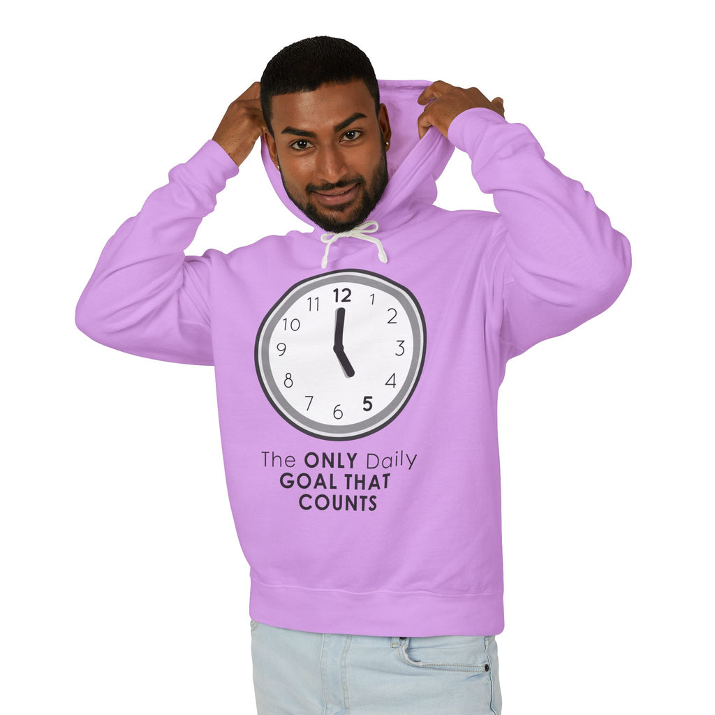 5 O’Clock Daily Goal Hoodie – Dark Humor Office Survival Sweatshirt