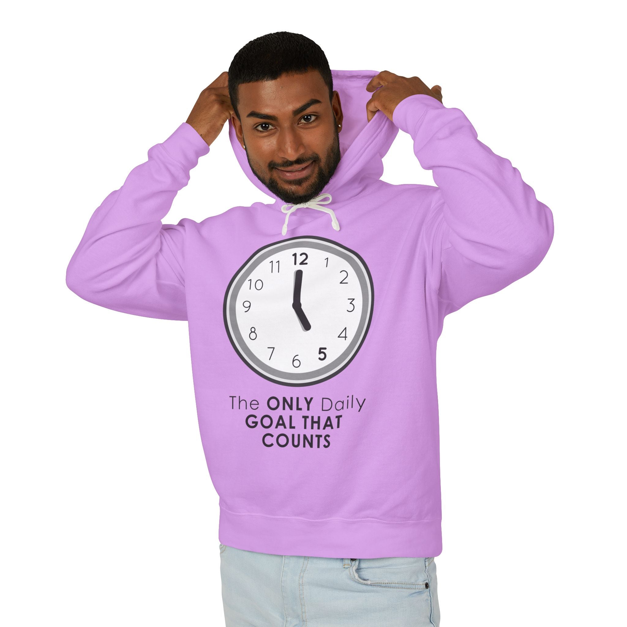 5 O’Clock Daily Goal Hoodie – Dark Humor Office Survival Sweatshirt