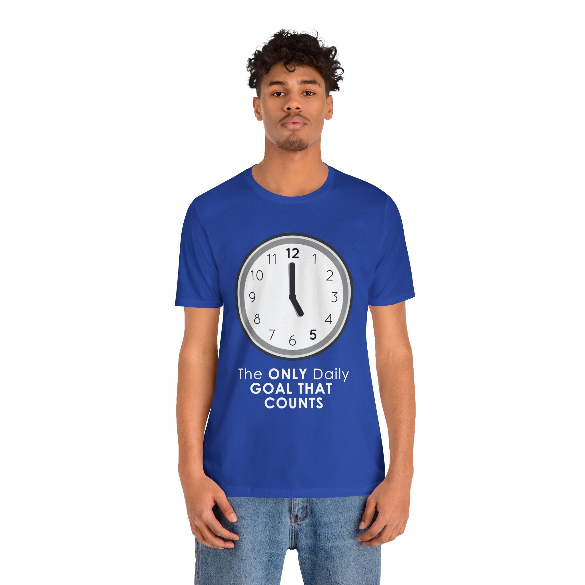5 O’Clock Daily Goal T-Shirt – Dark Humor Office Survival Graphic Tee
