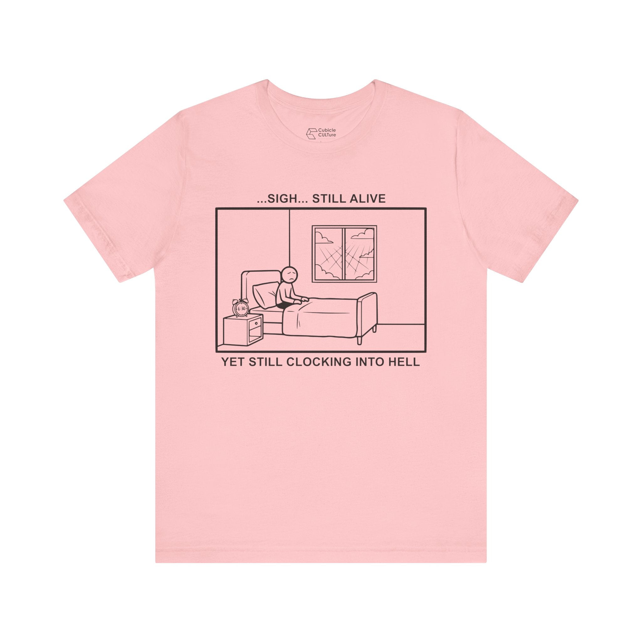 Every Morning — Clocking into Hell T-Shirt – Cliffverse Office Humor Graphic Tee for Corporate Survivors