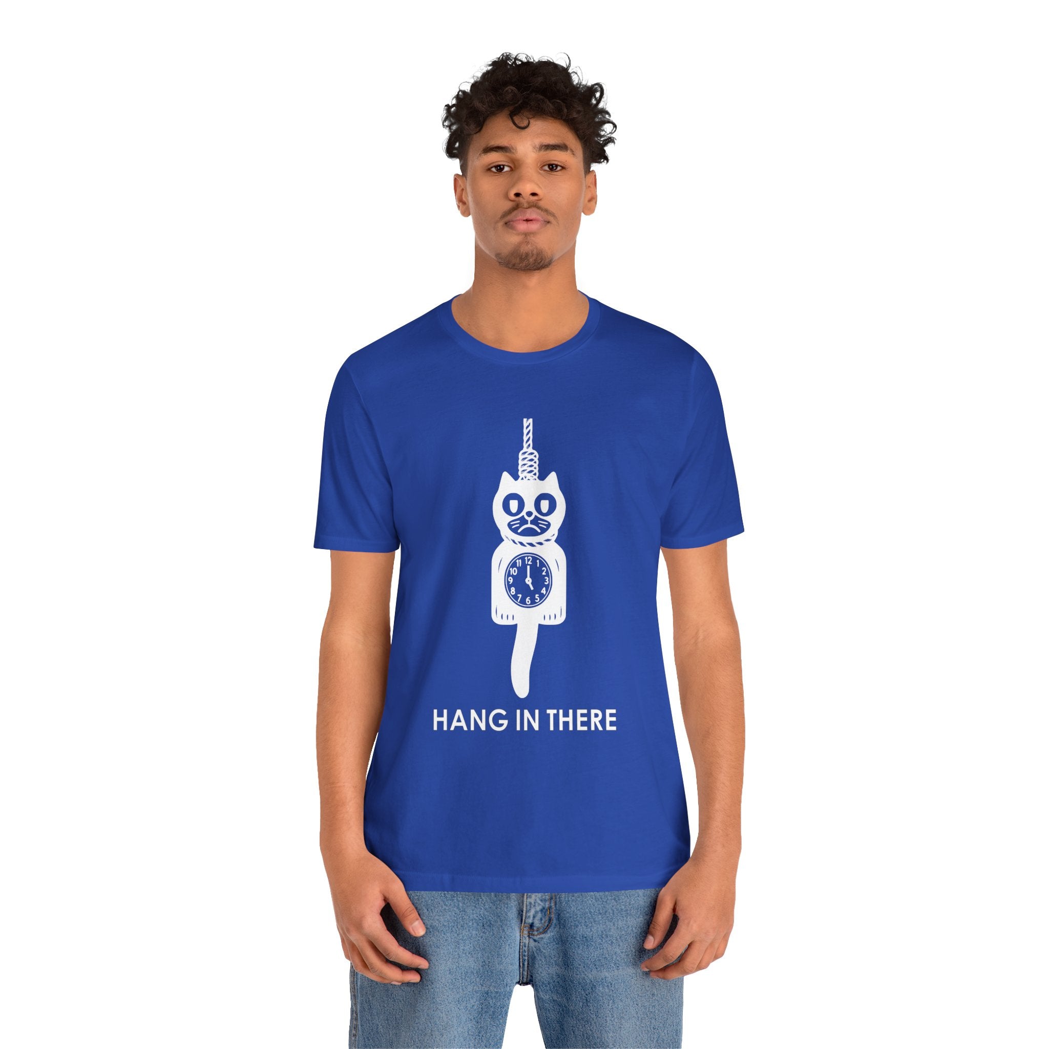 Hang In There T-Shirt – Dark Humor Cat Clock Parody Graphic Tee