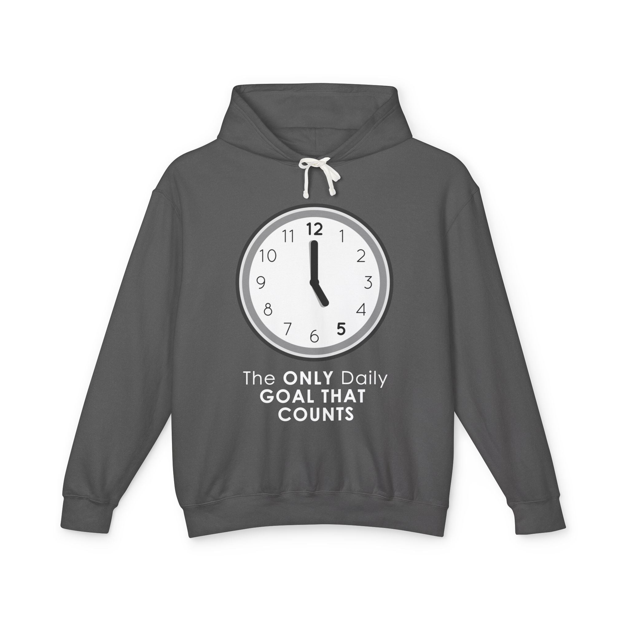 5 O’Clock Daily Goal Hoodie – Dark Humor Office Survival Sweatshirt