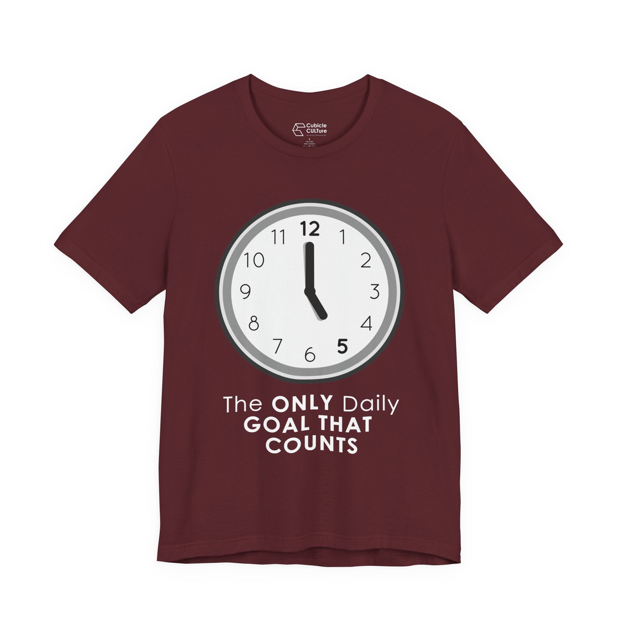 5 O’Clock Daily Goal T-Shirt – Dark Humor Office Survival Graphic Tee