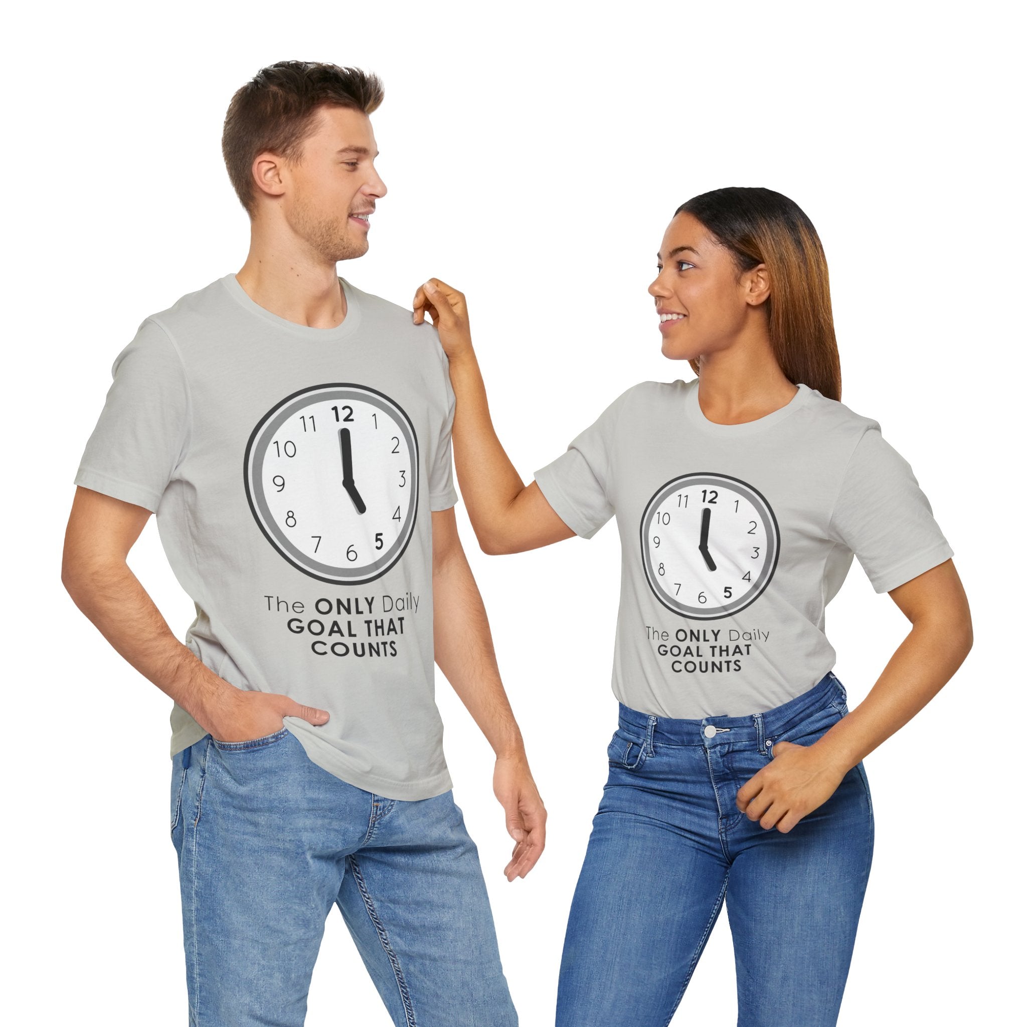 5 O’Clock Daily Goal T-Shirt – Dark Humor Office Survival Graphic Tee