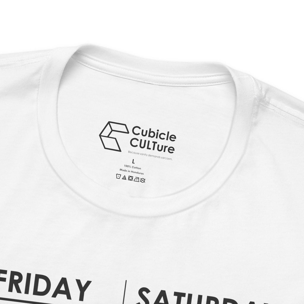 Weekend Cliff Comic T-Shirt – Cliffverse Dark Humor Friday to Monday Survival Graphic Tee