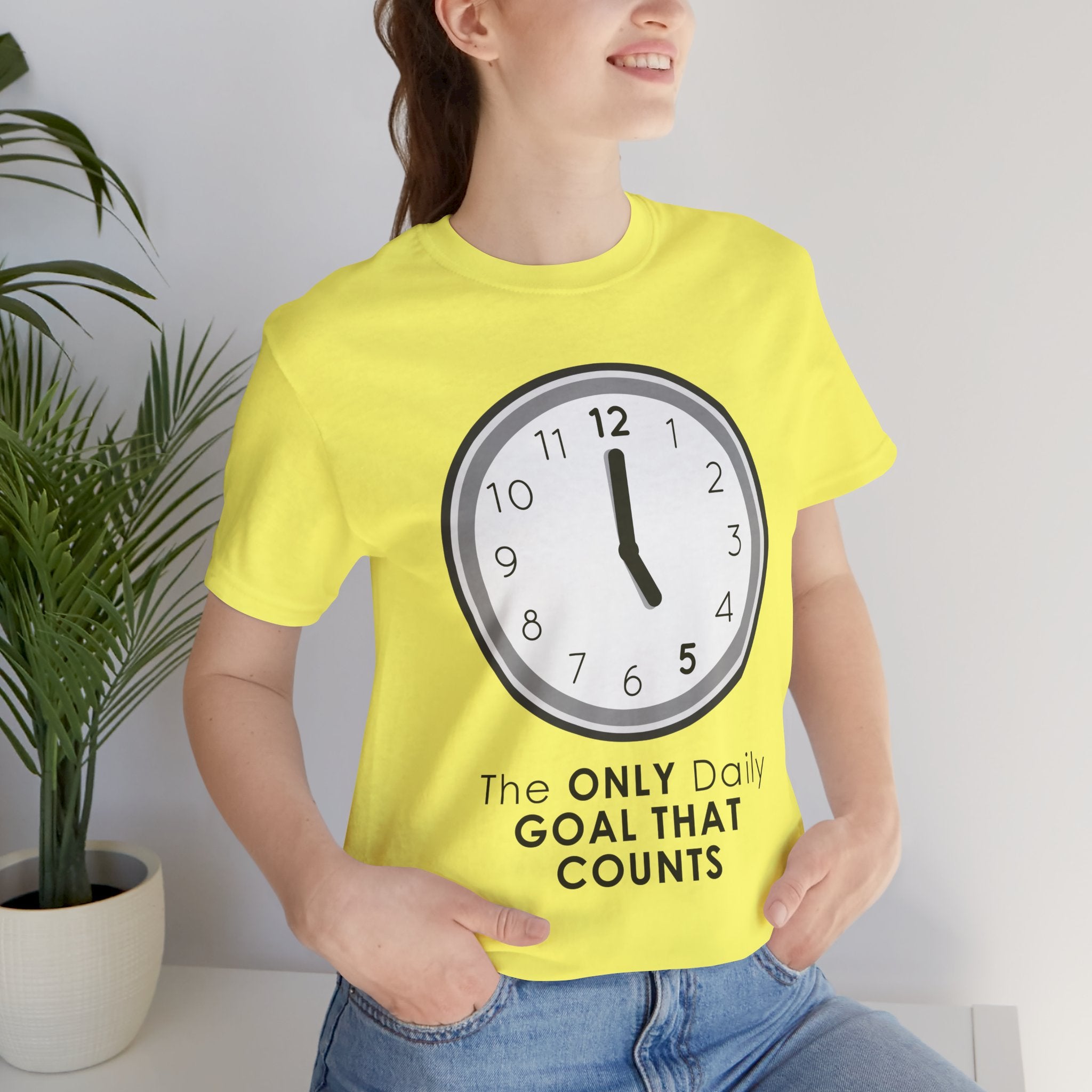 5 O’Clock Daily Goal T-Shirt – Dark Humor Office Survival Graphic Tee