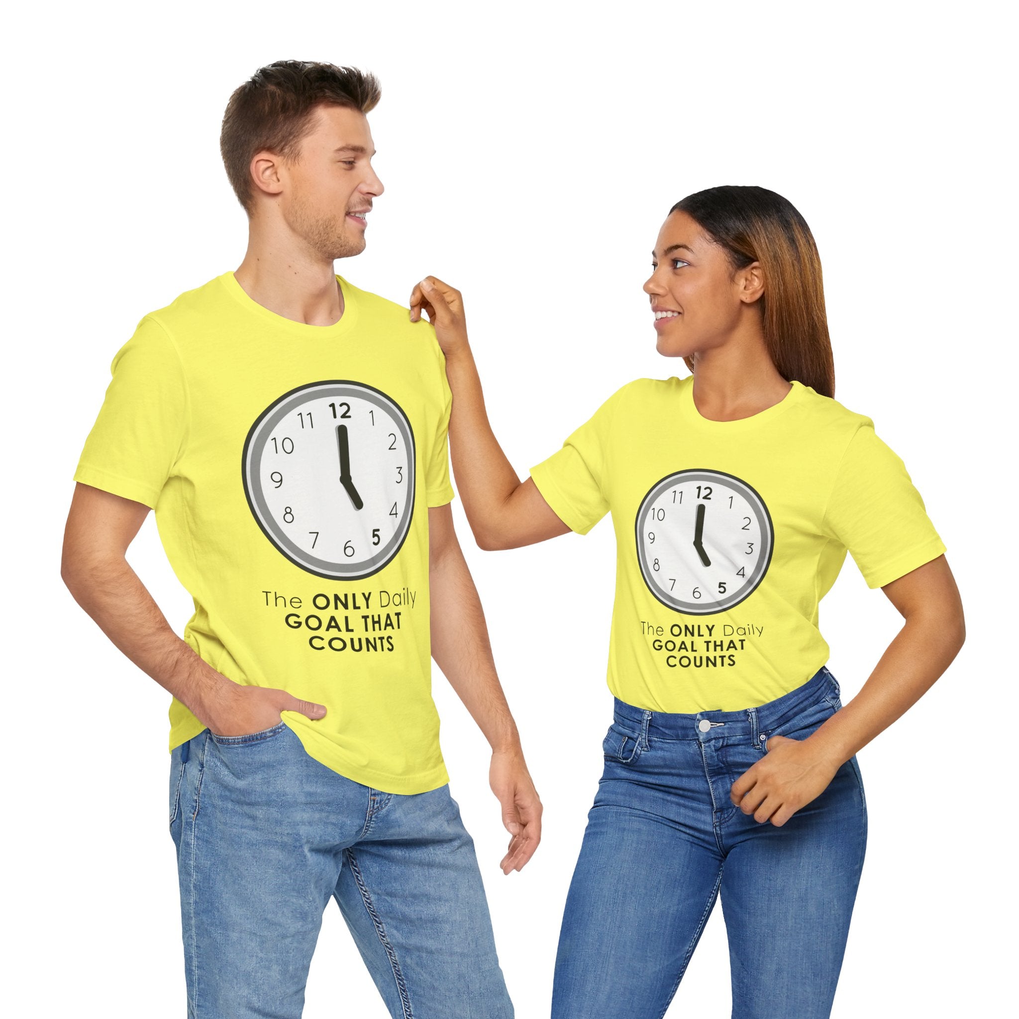5 O’Clock Daily Goal T-Shirt – Dark Humor Office Survival Graphic Tee