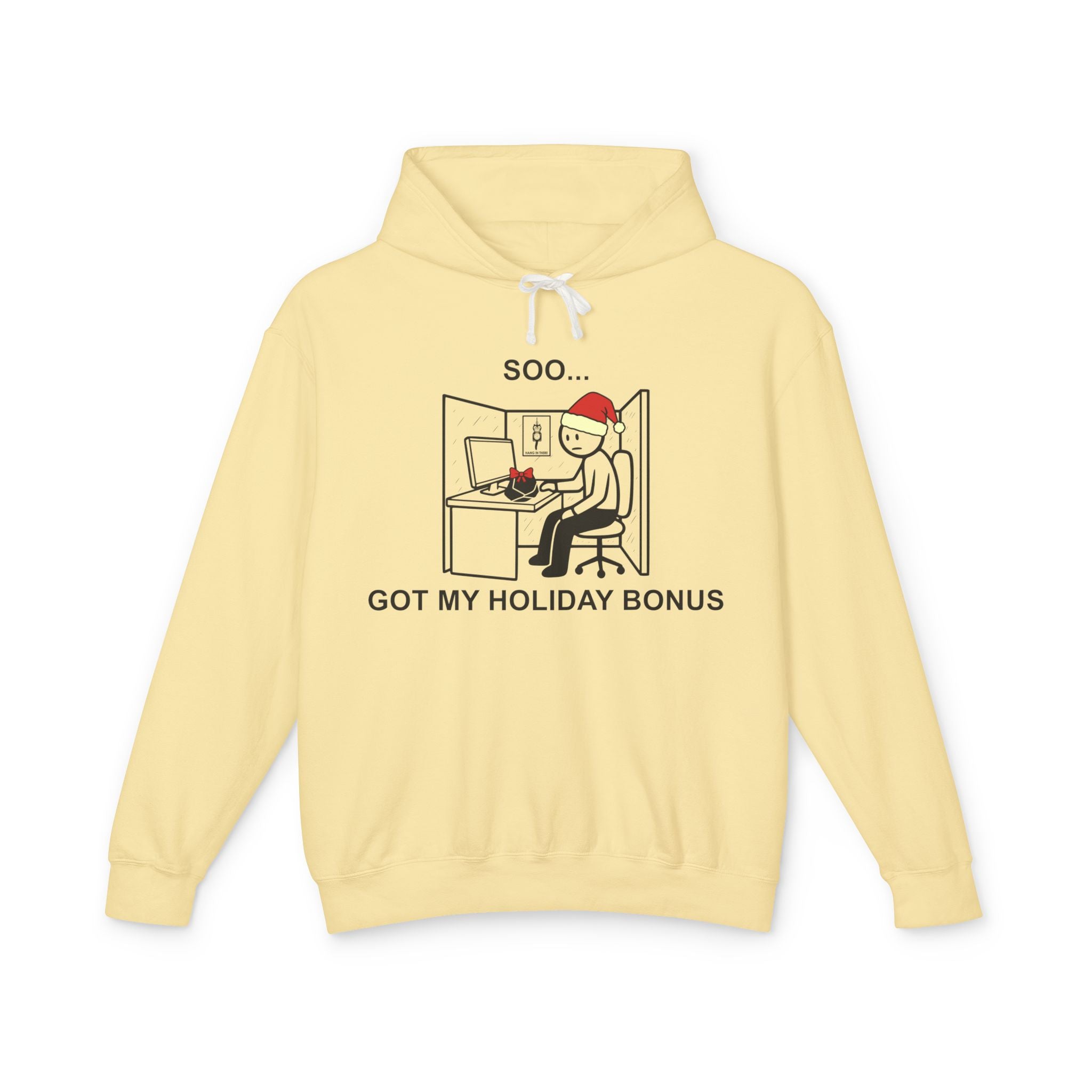 Holiday Bonus Comic Hoodie – Dark Humor Corporate Christmas Office Sweatshirt