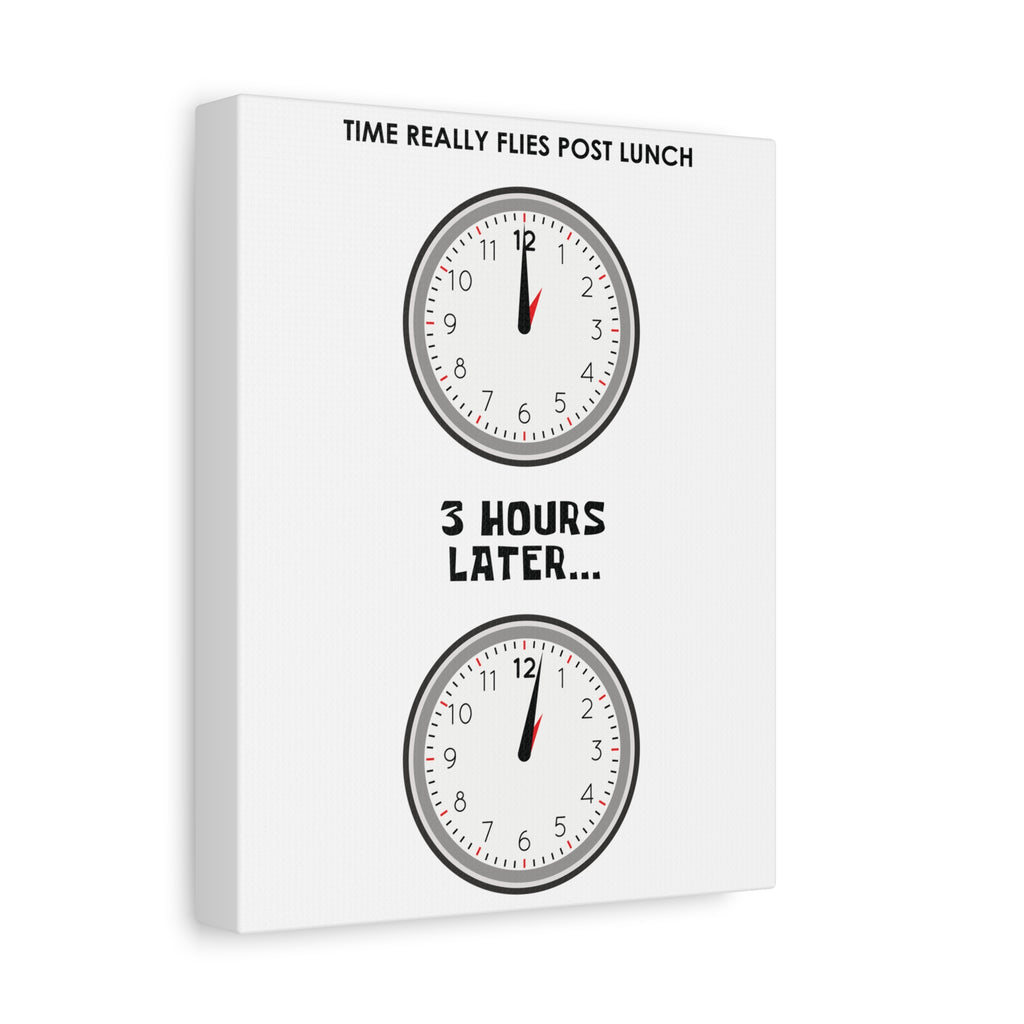 Post Lunch Woe Canvas – Dark Humor Afternoon Slump Office Wall Art