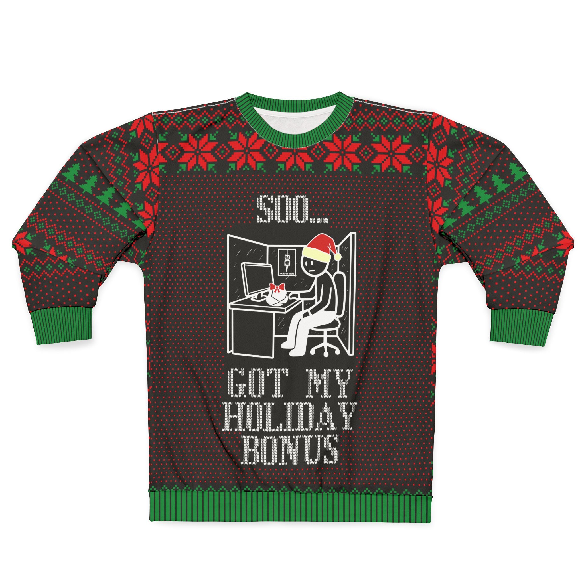 Holiday Bonus Ugly Christmas Sweater — Cliffverse Dark Corporate Humor Corporate Festive Knit